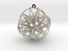 Super Penta Sphere 2" Pendant in Rhodium Plated Brass