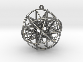 Super Penta Sphere 2" Pendant in Natural Silver