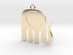 Elegant Elephant Pendant in 14k Gold Plated Brass