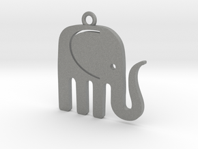 Elegant Elephant Pendant in Gray PA12