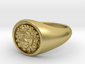 Lion Ring   in Natural Brass