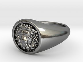 Lion Ring   in Polished Silver