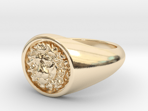 Lion Ring   in 14k Gold Plated Brass