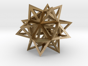 Stellated Icosahedron 1.7" in Polished Gold Steel