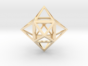 Stellated Cube (Hexahedron) 1.8" in 14K Yellow Gold