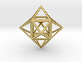 Stellated Cube (Hexahedron) 1.8" in Natural Brass