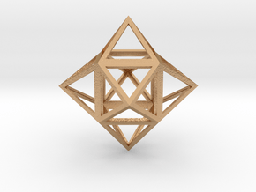 Stellated Cube (Hexahedron) 1.8" in Natural Bronze