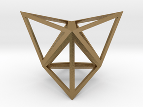 Stellated Tetrahedron 1" in Polished Gold Steel