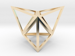 Stellated Tetrahedron 1" in 14K Yellow Gold