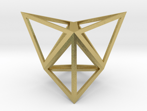 Stellated Tetrahedron 1" in Natural Brass
