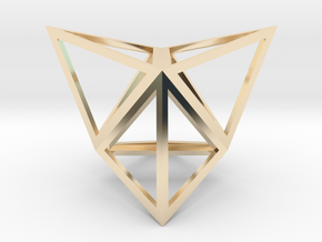 Stellated Tetrahedron 1" in 14k Gold Plated Brass