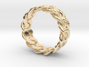 8.2mm Beaded Cuban Link Band in 14k Gold Plated Brass