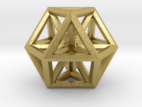 Large Vector Equilibrium 1.5" in Natural Brass