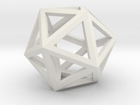 Icosahedron in White Natural Versatile Plastic