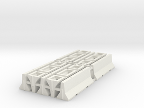 1/87 H0 Betonschutzwand (Jersey Profil) 10x in White Natural Versatile Plastic