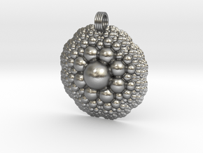 Sphere Fractal Pendant in Natural Silver