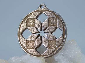 Lotus Pendant V in Polished Bronzed-Silver Steel