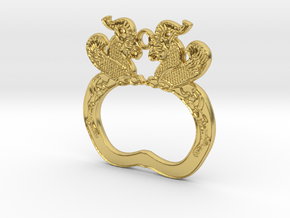 Achaemenid Griffins Pendant in Polished Brass