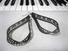 teardrop piano frame earrings in Black Natural Versatile Plastic