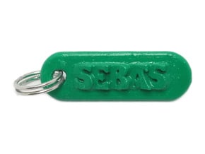 SEBAS Personalized keychain embossed letters in White Natural Versatile Plastic