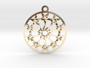 Twelve 5 pointed Stars Pendant 1.8" in 14K Yellow Gold