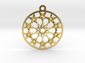 Twelve 5 pointed Stars Pendant 1.8" in Polished Brass
