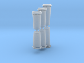 Disposable coffee cups 1:12th- hollow, with lids in Tan Fine Detail Plastic