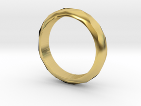 Low Poly Ring Narrow in Polished Brass: 6 / 51.5