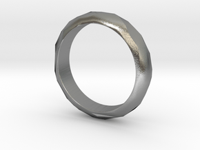 Low Poly Ring Narrow in Natural Silver: 6 / 51.5
