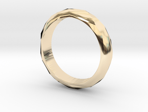 Low Poly Ring Narrow in 14k Gold Plated Brass: 6 / 51.5