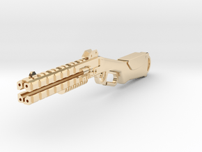 Peacekeeper shotgun keychain fob in 14k Gold Plated Brass