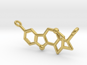 Ibogaine pendant in Polished Brass