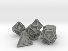 Polyhedral Dice Set in Gray PA12