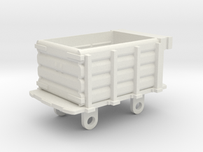 Ffestiniog Rly planked 4 wheeled open wagon in White Natural Versatile Plastic