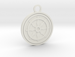 Dharma Wheel in White Natural Versatile Plastic