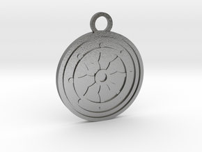 Dharma Wheel in Natural Silver
