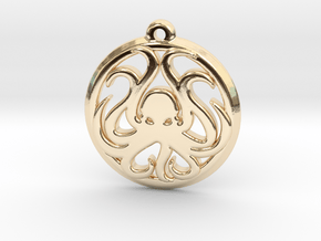 Cthulhu Lovecraft Pendant necklace all materials in 14K Yellow Gold
