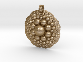 Sphere Fractal Pendant in Polished Gold Steel