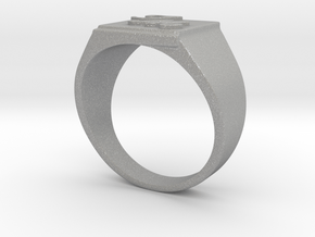 Initials Signet ring (size 63) in Aluminum