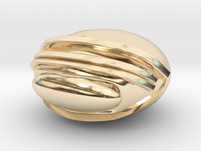 SpaceHelmetv3k in 14k Gold Plated Brass