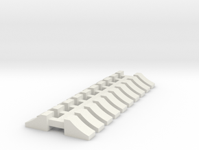 Wheel Chock - 10 sets 1-50 Scale in White Natural Versatile Plastic