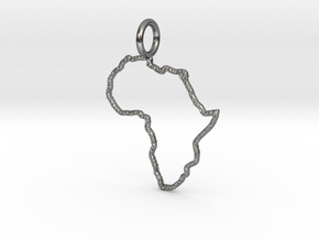 Afrika with Kaps crust in Polished Silver