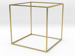 Cube Bangle in Natural Brass