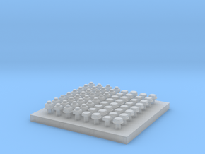 Square Nut Set 1:20.3 scale in Tan Fine Detail Plastic