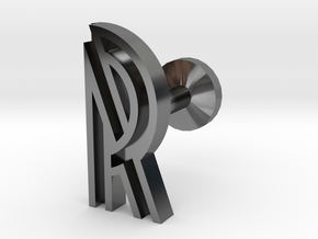 Letter R in Fine Detail Polished Silver