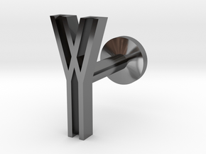 Letter Y in Fine Detail Polished Silver