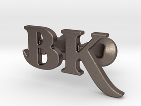 Monogram Cufflinks B & K in Polished Bronzed-Silver Steel