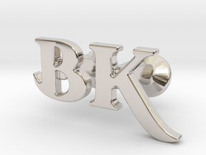 Monogram Cufflinks B & K in Rhodium Plated Brass