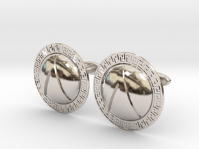 Spartan Shield Cufflinks in Platinum