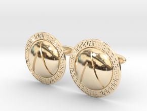 Spartan Shield Cufflinks in 14k Gold Plated Brass
